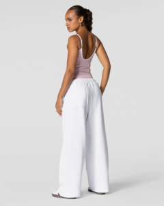 Women's White Wide Leg Sweatpants High Waist Elastic Loose Fit Casual Long <b>Trousers</b> best oversized relax <b>baggy</b> sweatpants - Product Image 2