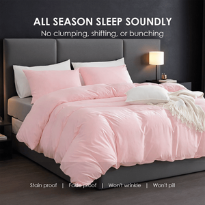 "Extra Large Pink Duvet <b>Cover</b> Set Breathable Fade-Resistant Luxuriously Soft Light Weight for <b>Bed</b>" - Product Image 4