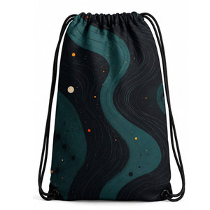 Bolsa con cordón de arte abstracto, diseño cósmico multicolor, mochila deportiva, patrón reversible, gran capacidad, uso al aire libre - Product Image 3