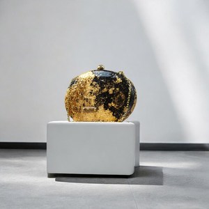 Handmade Black & Gold Clutch <b>Bag</b> Mica Flakes Resin Evening <b>Bag</b> - Product Image 3