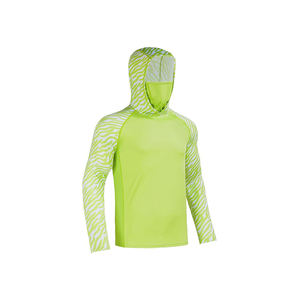 Chemise de pêche à manches longues pour homme, bleue, à capuche, UPF 50, avec imprimé poisson, pull anti-UV, protection solaire - Product Image 4