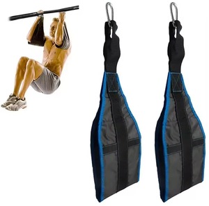 Sangles abdominales suspendues en nylon avec mousquetons métalliques, sangles de traction rembourrées antidérapantes, barre de traction réglable légère pour entraînement vertical OEM - Product Image 6