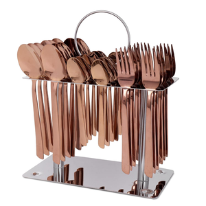 Juego de Cuchara y Tenedor de Acero Inoxidable Dorado de Lujo con Caja de Regalo Premium, Elegante Juego de Cubiertos para el Hogar, Hotel, Restaurante - Product Image 1