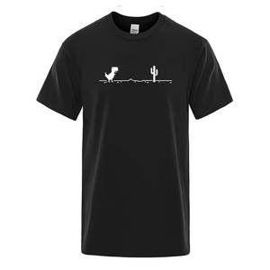 Camisetas para hombre con estampado de dinosaurios y cactus, camisetas divertidas de verano, camiseta de algodón para hombre, camisetas informales con cuello redondo - Product Image 4