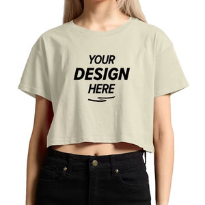 Camiseta Corta para Mujer, Estilo Urbano, Manga Corta, Cuello Redondo, Diseño Sencillo, Algodón Suave Premium, Camiseta Corta de Verano - Product Image 4