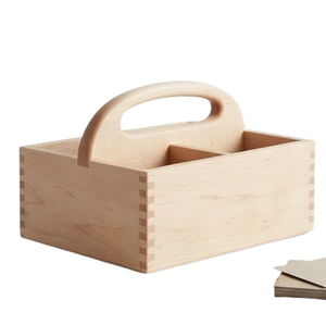 Cesta de Madera para Almacenamiento en la Cocina, Cesta Decorativa de Madera Marrón para el Hogar - Product Image 4