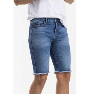 Pantalones Cortos de Mezclilla Vintage para Hombre, Lavados, con Bajo Deshilachado, Corte Holgado, Estilo Casual, Streetwear - Product Image 4