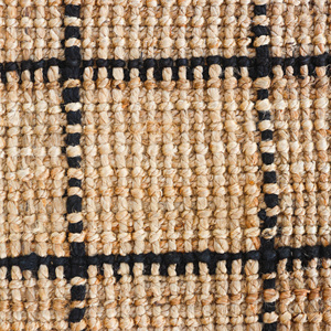 Alfombra Tejida Natural de Yute BlackGrid Terra, Alfombra de Yute Hecha a Mano, Alfombra Geométrica para Piso, Decoración Rústica Ecológica para el Hogar - Product Image 4
