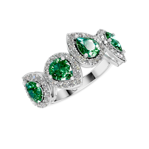 แหวนทรงลูกแพร์สีทอง14K/18K สุดทึ่งของผู้หญิงเครื่องประดับเพชรธรรมชาติมรกตและเพชรชั้นดีสำหรับงานแต่งงานงานหมั้นและงานเลี้ยง - Product Image 5