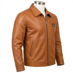 Top Quality <b>Men</b> <b>Leather</b> <b>Jacket</b> Designed With Durable Fabric And Comfortable Fitting Featuring Smooth Finishing Neat Stitching - Product Image 6