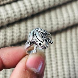 Boho Frog Womens Brass <b>Ring</b> Silver Plated Animal Shape Wholesale <b>Statement</b> <b>Ring</b> - Product Image 2