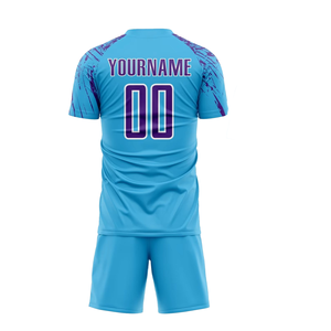 Uniforme de Fútbol Personalizado para Equipo, Transpirable, Ligero, Unisex, 100% Poliéster, Conjunto de Camiseta y Pantalones Cortos para Clubes Deportivos y Escuelas - Product Image 2