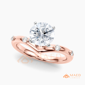 Rose Gold Round Moissanite Solitaire Ring Lab Grown Diamond Bridal Jewelry Women USA Anniversary <b>Gift</b> - Product Image 5