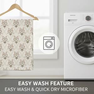 ชุดผ้าปูที่นอนไมโครไฟเบอร์คุณภาพพรีเมียม ลายพีช โมเดิร์น สำหรับเตียงคู่ |   เป็นมิตรกับสิ่งแวดล้อม ซักด้วยเครื่องได้ 200TC น้ำหนักเบา ทนทาน - Product Image 5