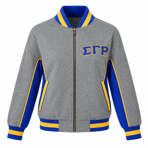 เสื้อแจ็คเก็ตวอร์มอัพสำหรับผู้หญิง สีเทาชาร์โคล สีน้ำเงินรอยัล สีเหลือง ผ้าฟลีซ Air Tech พร้อมตัวอักษรปัก ซิปยาวเต็มตัว ขอบยางยืด สวมใส่สบาย - Product Image 6