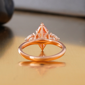 1.62 CT Vivid Red Marquise Cut Lab Grown Diamond <b>Ring</b> 14K Gold Rare Color <b>Statement</b>-Fashionable <b>Statement</b> <b>Ring</b> - Product Image 4