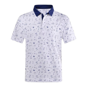 เสื้อโปโลผู้ชายคุณภาพสูง ปรับแต่งโลโก้ได้ตามต้องการ แฟชั่นธุรกิจ ผ้าฝ้าย 100% สไตล์วินเทจลำลอง พิมพ์ลาย เสื้อกอล์ฟ - Product Image 1
