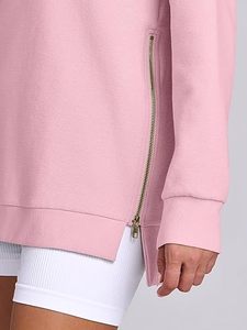Service OEM Sweat-shirt uni rose à prix avantageux, vente chaude, 100% haute qualité, coupe oversize, molleton épais - Product Image 3