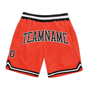 Wholesale Direct OMMIZ INDUSTRY Best Selling Custom Orange Black-White Authentic Throwback Basketball Shorts - Product Image 1
