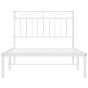 Base de Cama Doble Moderna de Acero Blanco, Diseño Rectangular Moderno, Cama de Metal - Product Image 5