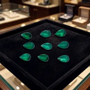 Piedra Preciosa de Ónix Verde Natural de 3x5 mm, Forma de Pera, Facetada, para la Elaboración de Pendientes Hechos a Mano y Joyería Fina - Product Image 2