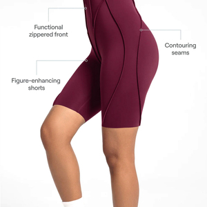 Conjunto de 2 piezas de mono de yoga para mujer, de cintura alta, sin espalda, con cremallera frontal, de secado rápido y transpirable, para gimnasio - Product Image 4