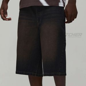 Shorts en jean foncé tendance pour hommes, style Y2K, été, coupe droite, streetwear, lifestyle décontracté - Product Image 6