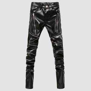 Men Slim <b>Leather</b> <b>Pants</b> - Product Image 1