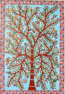 Pintura Madhubani de Bihar en Metal 3D, Arte Popular Hecho a Mano, Decoración de Pared de Jharkand - Product Image 3