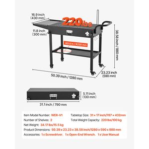 Table de cuisson pliable pour l'extérieur - 31,0 x 17,0 pouces, table de grillade avec porte-serviettes et crochets - Product Image 3