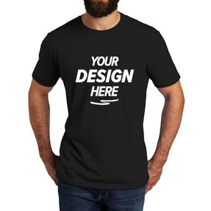 T-shirt en coton noir vierge personnalisable pour hommes, livraison rapide, vente en gros, dropshipping, t-shirt en vrac - Product Image 1