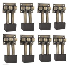 Tope de puerta de suelo de acero inoxidable resistente con tornillos, punta de goma duradera, acabado marrón, para el hogar - Product Image 1