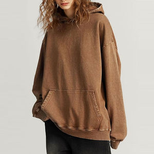 Sweat à capuche oversize délavé à l'acide pour femme, anti-rides, séchage rapide, anti-boulochage, nouveau design, prix raisonnables, du fabricant de vêtements - Product Image 5