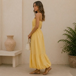 Vestido Maxi sin Tirantes con Dobladillo en Capas, Estilo Boho, Vestido Casual de Verano, Corte en A, Holgado, Tejido Transpirable - Product Image 2