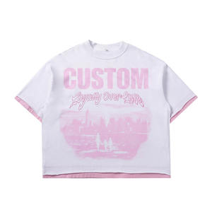 เสื้อยืดผ้า 100% สกรีนลายตามสั่ง ดีไซน์โอเวอร์ไซส์ ทันสมัย สำหรับผู้ชายหรือผู้หญิง สวมใส่สบายๆ หรือสไตล์สตรีทแวร์ - Product Image 1