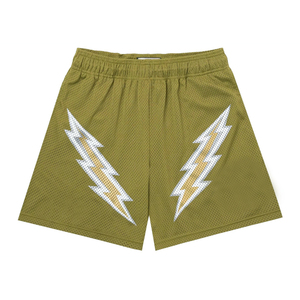 Shorts d'été personnalisés avec logo, en maille unie par sublimation, décontractés, pour la plage, la course, le sport, séchage rapide, respirants, avec taille élastique pour hommes - Product Image 1