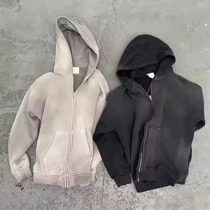 Hoddies Custom Front Embroidered Logo Men's Winter Heavy Weight 500 Gsm 100% Cotton <b>Thick</b> <b>Fleece</b> Regular Oversized Hoodie - Product Image 2