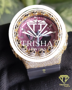 Statement Custom VVS Moissanite Diamond Skull Face <b>Watch</b> in 925 <b>Sterling</b> <b>Silver</b> for Men - Product Image 1