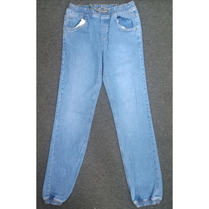 Joggers en denim solide de haute qualité pour hommes et adolescents - Coupe ajustée décontractée avec cordon de serrage (Bangladesh) Été Automne Hiver - Product Image 2
