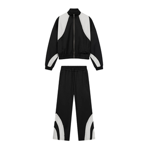 Conjunto Deportivo Unisex de Poliéster Estampado al por Mayor: Chándal Cortavientos con Diseño Sólido y Lavado Ácido, Sudadera con Capucha para Entrenamiento - Product Image 1