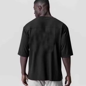 Vente en gros de t-shirts blancs en coton 100% 210g, col rond, streetwear, hip hop, t-shirt uni personnalisé, t-shirt blanc uni pour hommes - Product Image 5