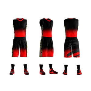 Ensemble de maillot de basketball pour homme, imprimé par transfert thermique, débardeur sans manches et short, anti-humidité, tenue de sport intégrale - Product Image 2