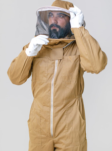 Combinaison de protection antistatique pour apiculteur avec capuche ronde respirante, salopette de travail avec genouillères renforcées et passants pour les pouces, avec options OEM ODM - Product Image 6