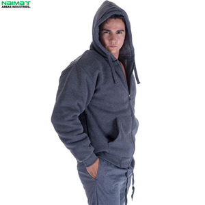 Chaqueta con capucha y cuello alto para hombre, con cremallera completa, a prueba de tormentas, capa exterior gruesa, forro polar, uniforme activo. - Product Image 1