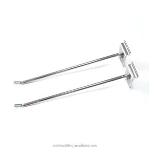 Gancho de pared de listón europeo cromado de acero individual con capacidad de 9,9 lb para exhibidores de tiendas minoristas y escaparates - Product Image 4