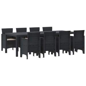 Juego de comedor de jardín de polipropileno antracita de 9 piezas - Product Image 2