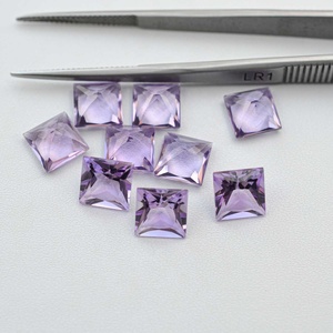 7mm Natural Pink Amethyst Square Princess Cut Gemstone Certified Amethyst <b>Ring</b> Pendant Custom Jewelry Making Bulk Order Online - Product Image 3
