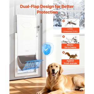 Porte pour animaux de compagnie extra-large avec double fermeture magnétique, cadre métallique robuste, résistante aux intempéries pour chiens d'intérieur et d'extérieur – Catégorie de produit : Porte pour chiens - Product Image 3