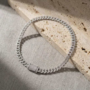 Bracelet Moissanite Cuban Link Iced Out Tennis Chain Luxe Hip Hop Bijoux de mode pour homme Cadeau tendance - Product Image 4