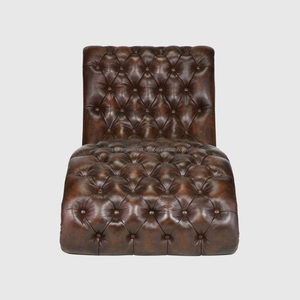 Sillón de Cuero Estilo Chesterfield Vintage, Tapizado con Diseño de Diamantes y Adornos de Tachuelas, Color Marrón, Ecológico, para Sala de Estar o Dormitorio - Product Image 5